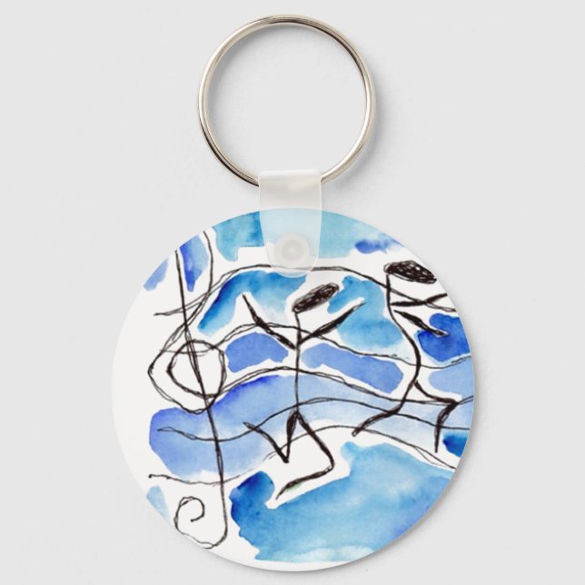Musical Notes Come to Life Music Adds Joy to Life Keychain (Front)