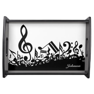 Musical Notes Custom Name Serving Tray