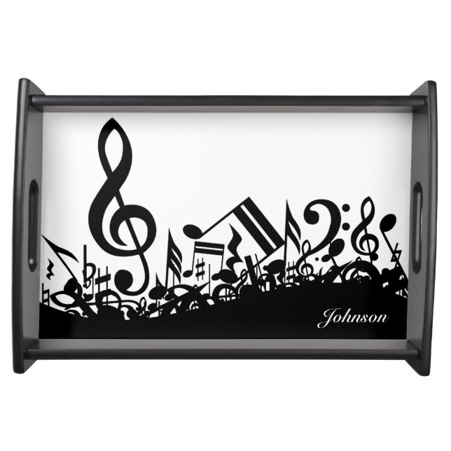 Musical Notes Custom Name Serving Tray (Front)