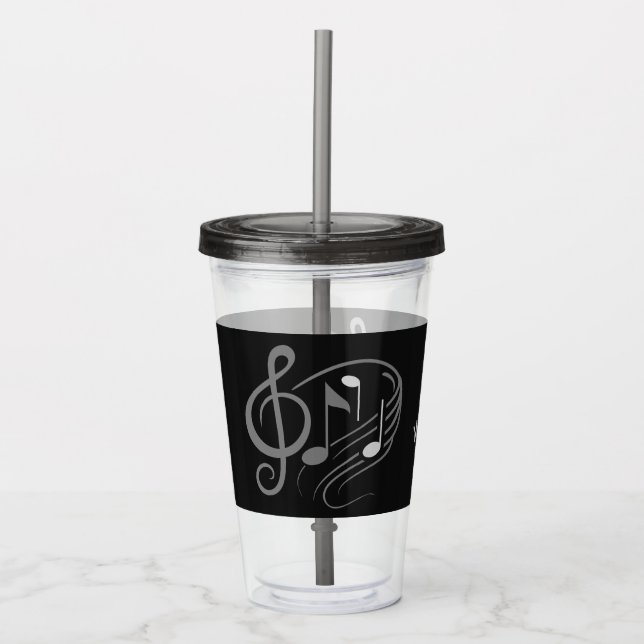 Musical Notes custom name tumblers (Front)