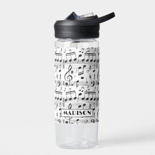 Musical Notes custom name Water Bottle