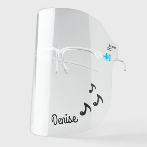 Musical Notes Cute Music Personalized Name Plain Face Shield