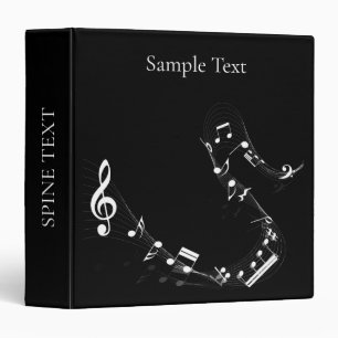 Musical Notes Design 3 Ring Binder