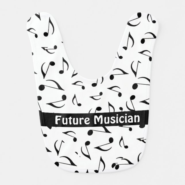 Musical Notes Design Baby Bib (Front)
