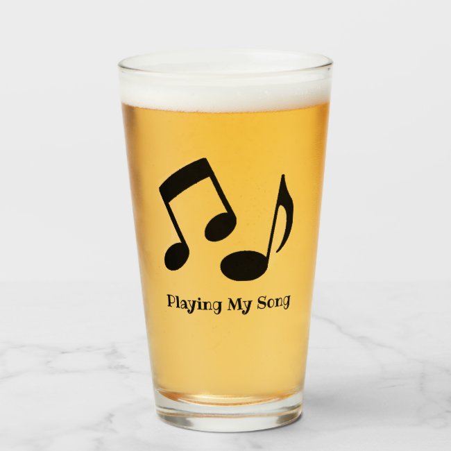 Musical Notes Design Drinking Glass