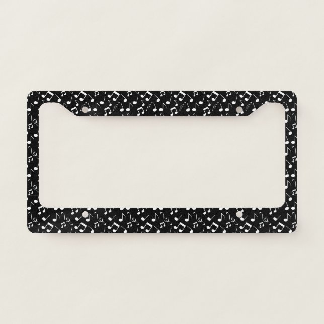 Musical Notes Design License Plate Frame (Front)