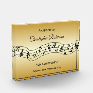 Musical Notes Design Personalised Acrylic Award