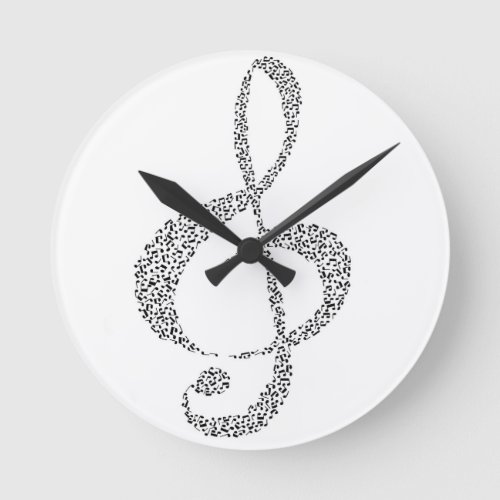 Musical Notes Design Round Clock