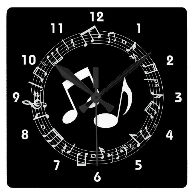 Musical Notes Design Wall Clock