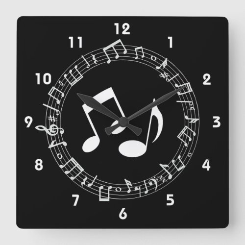 Musical Notes Design Wall Clock