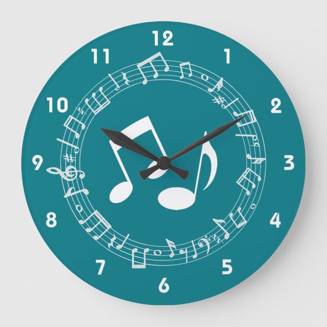 Musical Notes Design Wall Clock (Front)
