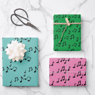 Musical Notes Design Wrapping Paper Sheets