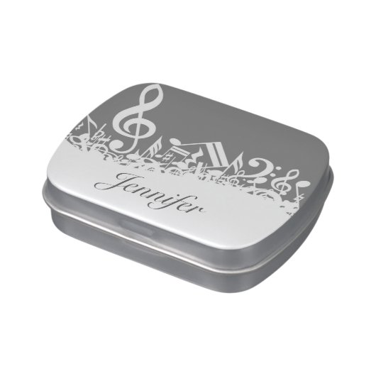 Musical Notes Dinner Mint Favor Box Jelly Belly Candy Tin (Side)