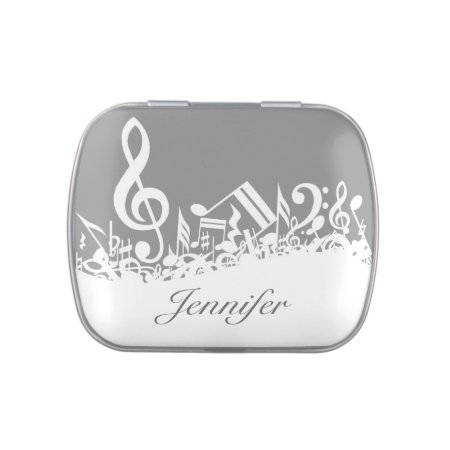 Musical Notes Dinner Mint Favor Box Jelly Belly Candy Tin