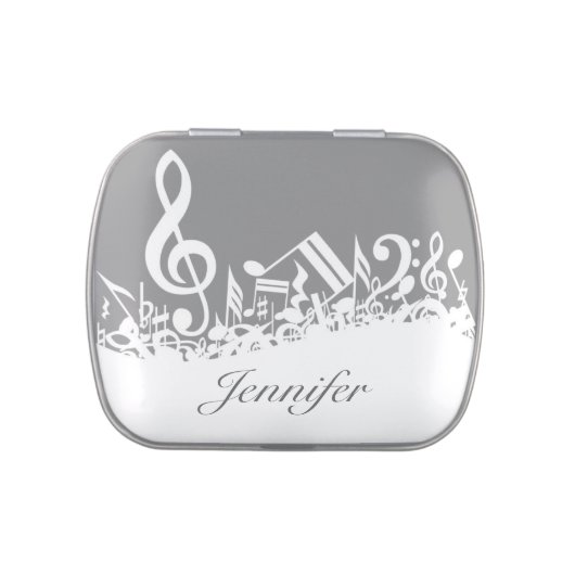 Musical Notes Dinner Mint Favor Box Jelly Belly Candy Tin (Top)