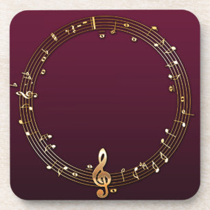 Musical notes drink coaster