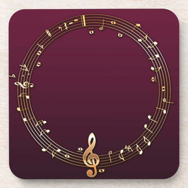 Musical notes drink coaster (Front)