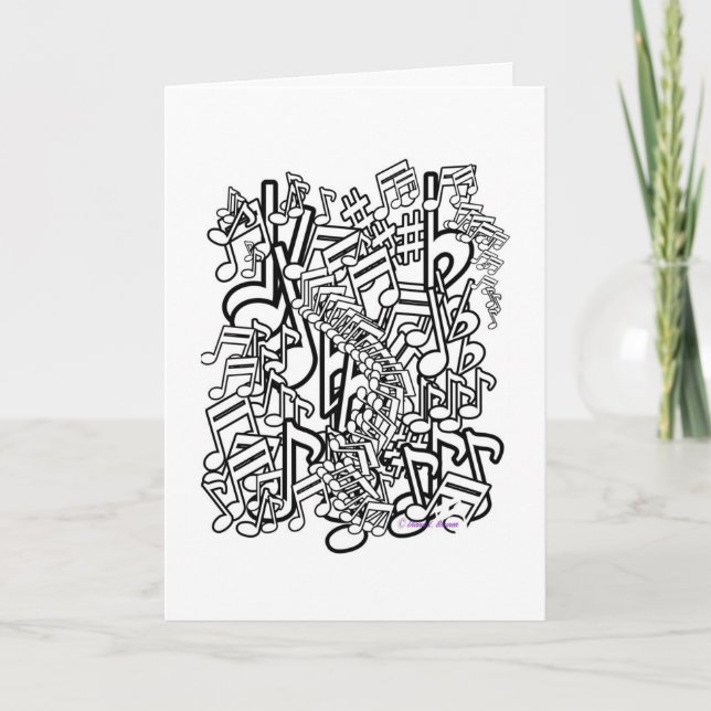 MUSICAL NOTES ENCOURAGEMENT GREETING CARD (Front)