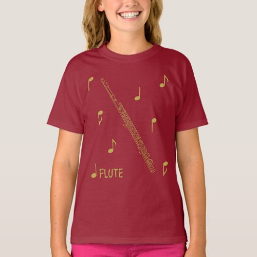 Musical Notes Flute T_Shirt