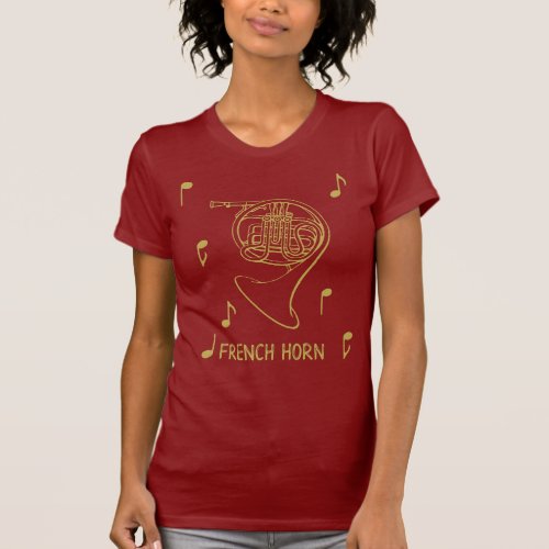 Musical Notes French Horn T_Shirt