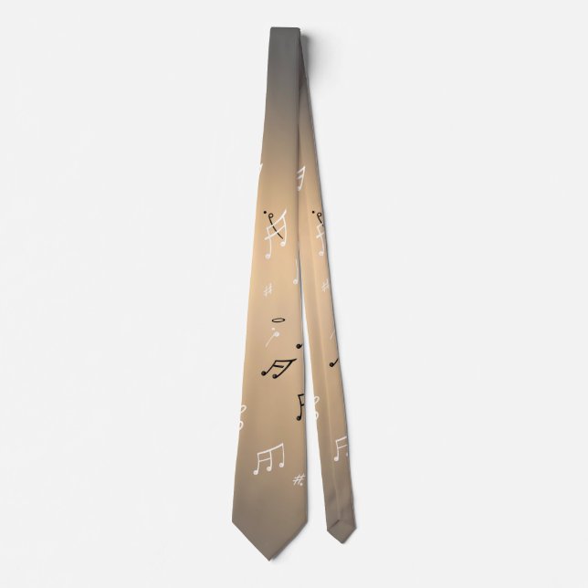Musical Notes Golden Light   Neck Tie (Front)