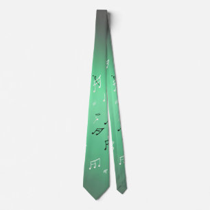 Musical Notes Green Light Neck Tie