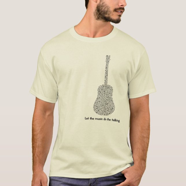 Musical Notes Guitar Let The Music Do The talking T-Shirt (Front)