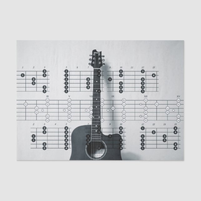 Musical Notes Guitar Tissue Paper (Front)