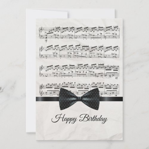 Musical notes Happy Birthday Flat Card