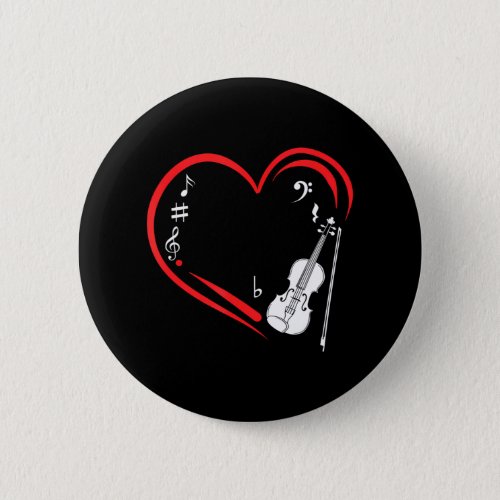 Musical Notes Heart For Violin Lovers MP Button
