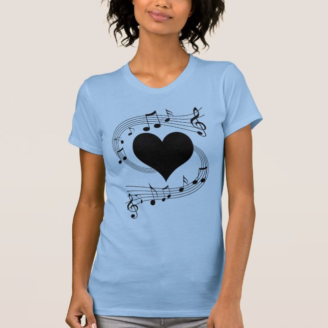 Musical notes heart T-Shirt (Front)