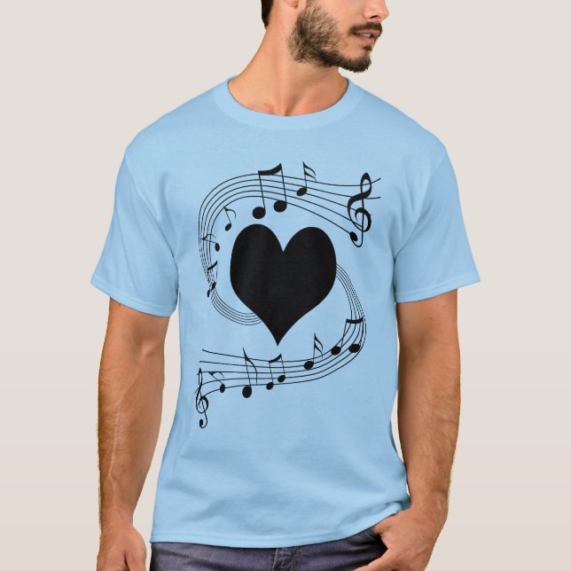 Musical notes heart T-Shirt (Front)