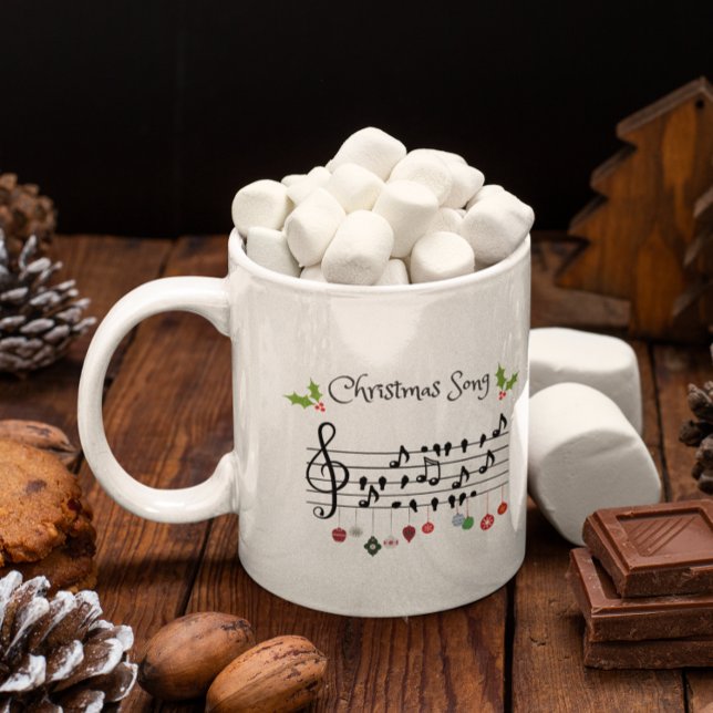 Musical Notes Holly Christmas Song Coffee Mug (Creator Uploaded)