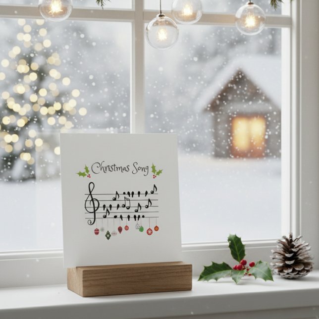 Musical Notes Holly Christmas Song Invitation (Creator Uploaded)