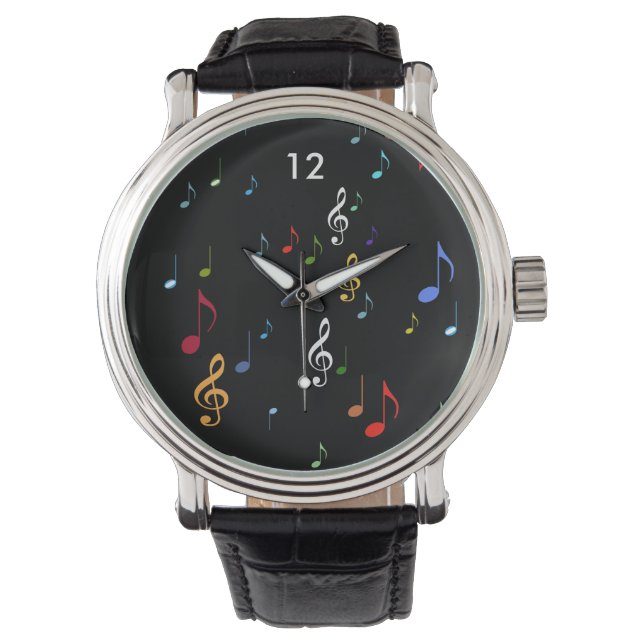 musical notes in colors watch (Front)