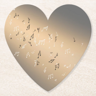 Musical Notes in Moonlight Paper Coaster