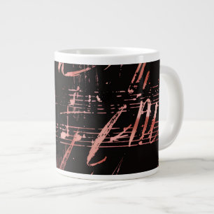 Musical Notes In Rose Gold Jumbo Ceramic Latte Mug