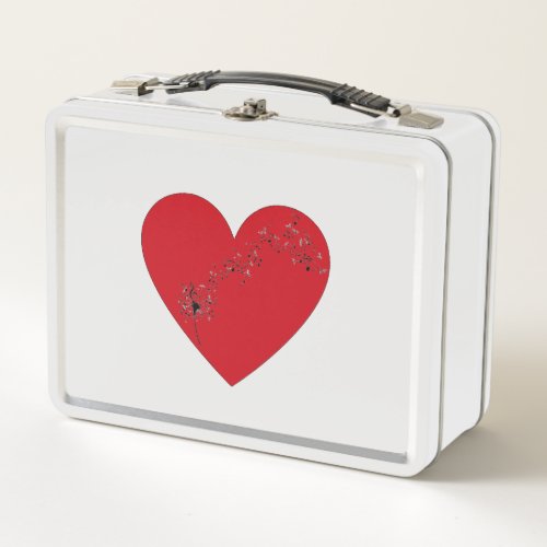 Musical notes in the heart Metal Lunchbox