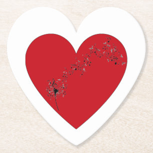 Musical notes in the heart, Paper Coaster