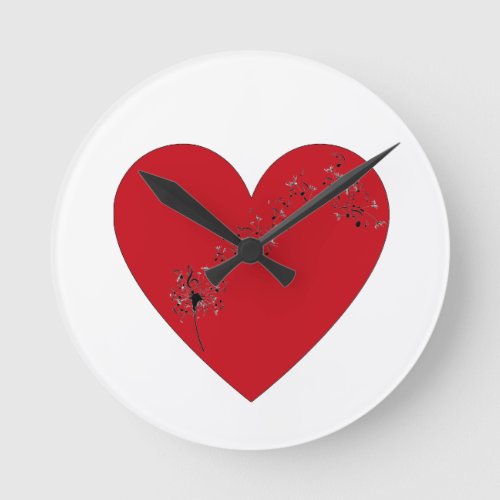 Musical notes in the heart Wall Clock