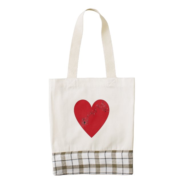 Musical notes in the heart, Zazzle HEART Tote Ba (Front)