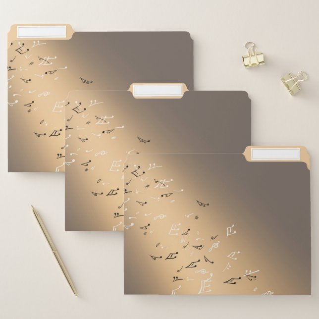 Musical Notes in the Moonlight Golden  File Folder (Set)
