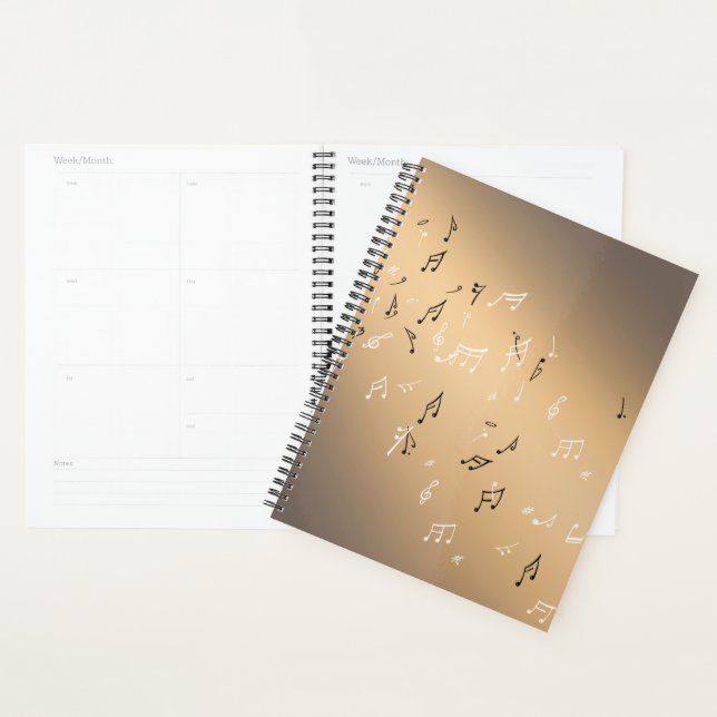 Musical Notes in the Moonlight golden Planner (Display)