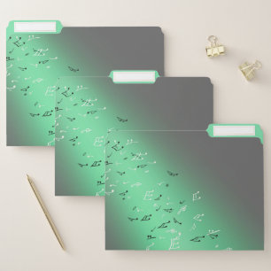 Musical Notes in the Moonlight Green Gray File Folder