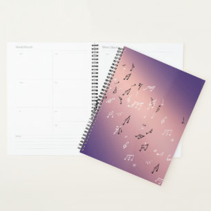 Musical Notes in the Moonlight lavender Planner
