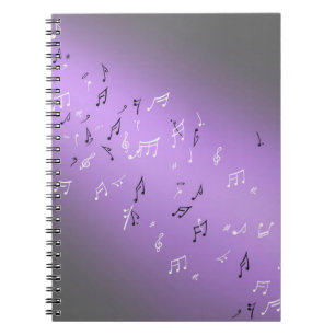 Musical Notes in the Moonlight Lilac Notebook