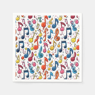 Musical Notes Kawaii Art Design Napkins