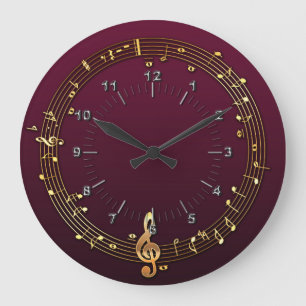 Musical notes large clock