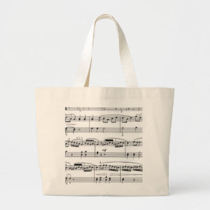 musical notes large tote bag