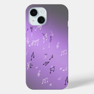 Musical Notes Lavender Moon iPhone 15 Case
